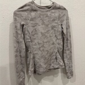 Lululemon white gray fleece top